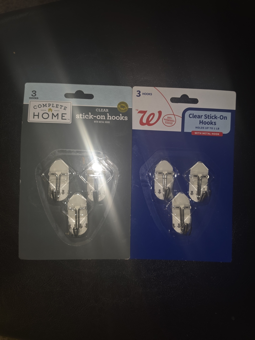 (2)Clear Stick-On Hooks – Clear (3-Pack)